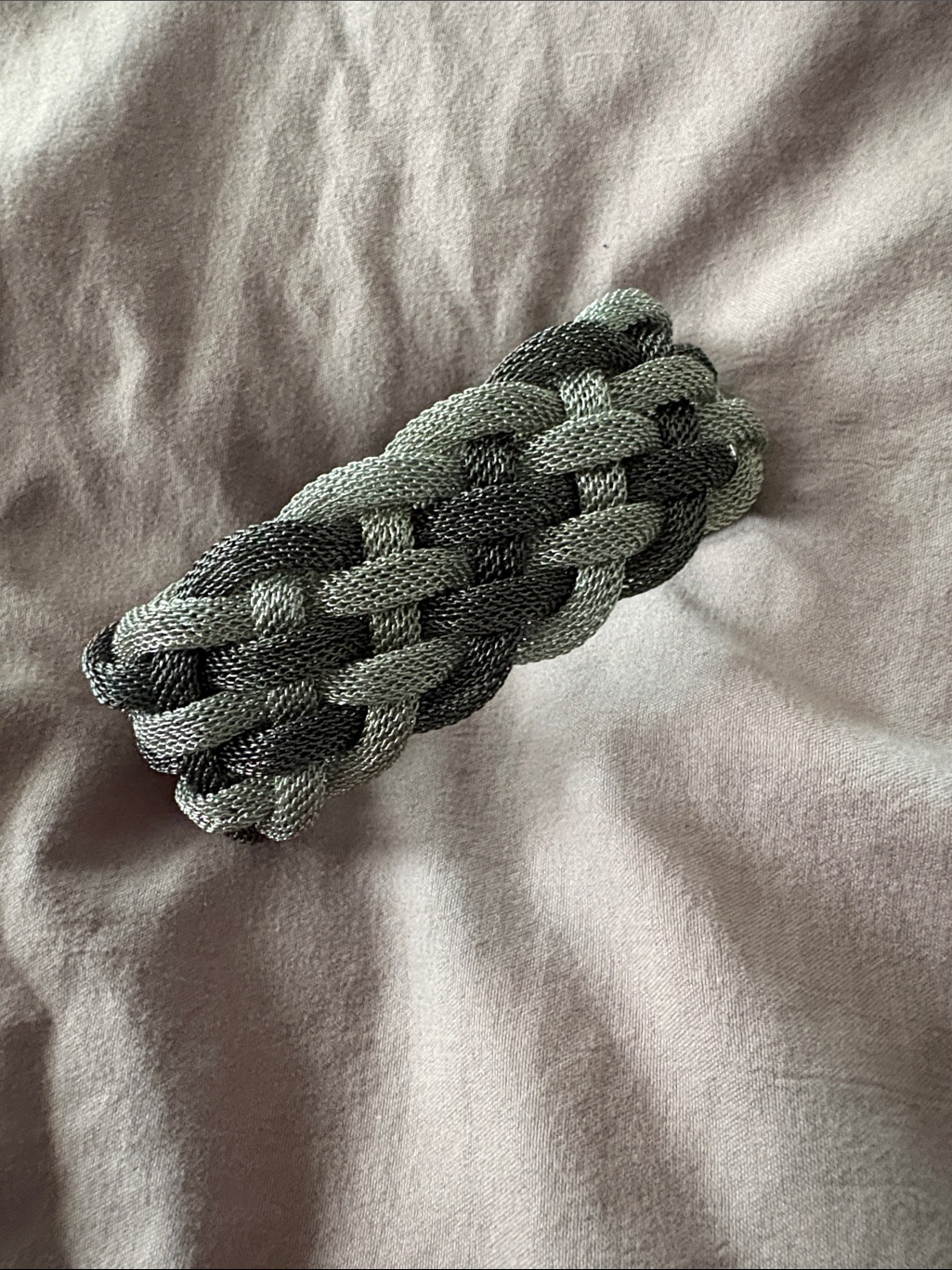 Braided Metallic Bracelet In Silver Tones